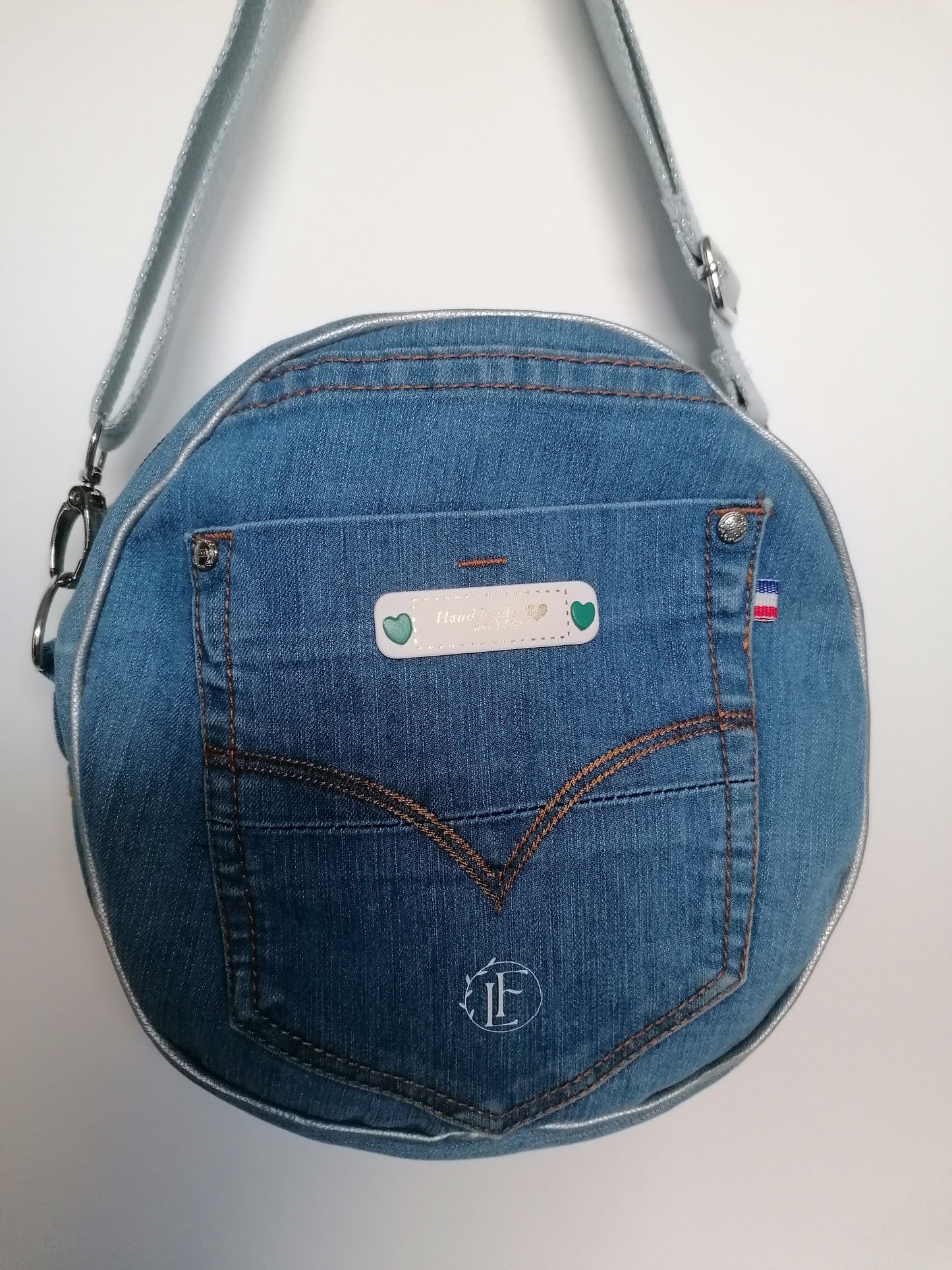 Sac à main en jeans upcyclés unique