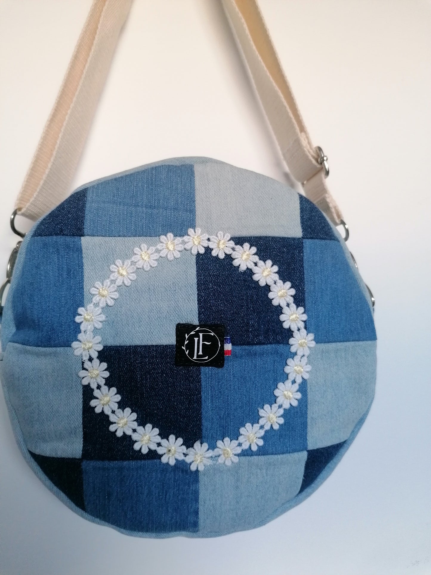 Sac à main en jeans upcyclés unique