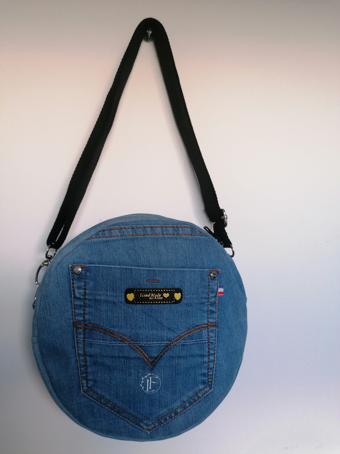 Sac à main en jeans upcyclés unique