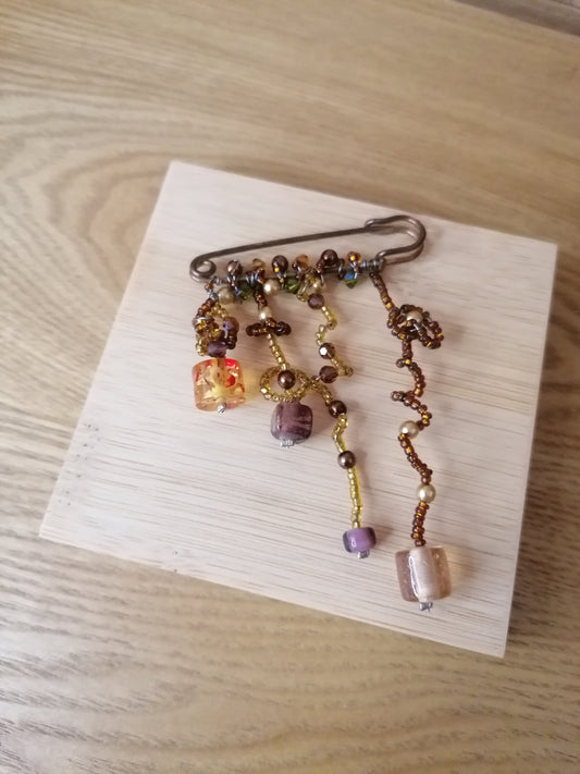 Broche avec perles Swarovski et Murano "Edition unique"