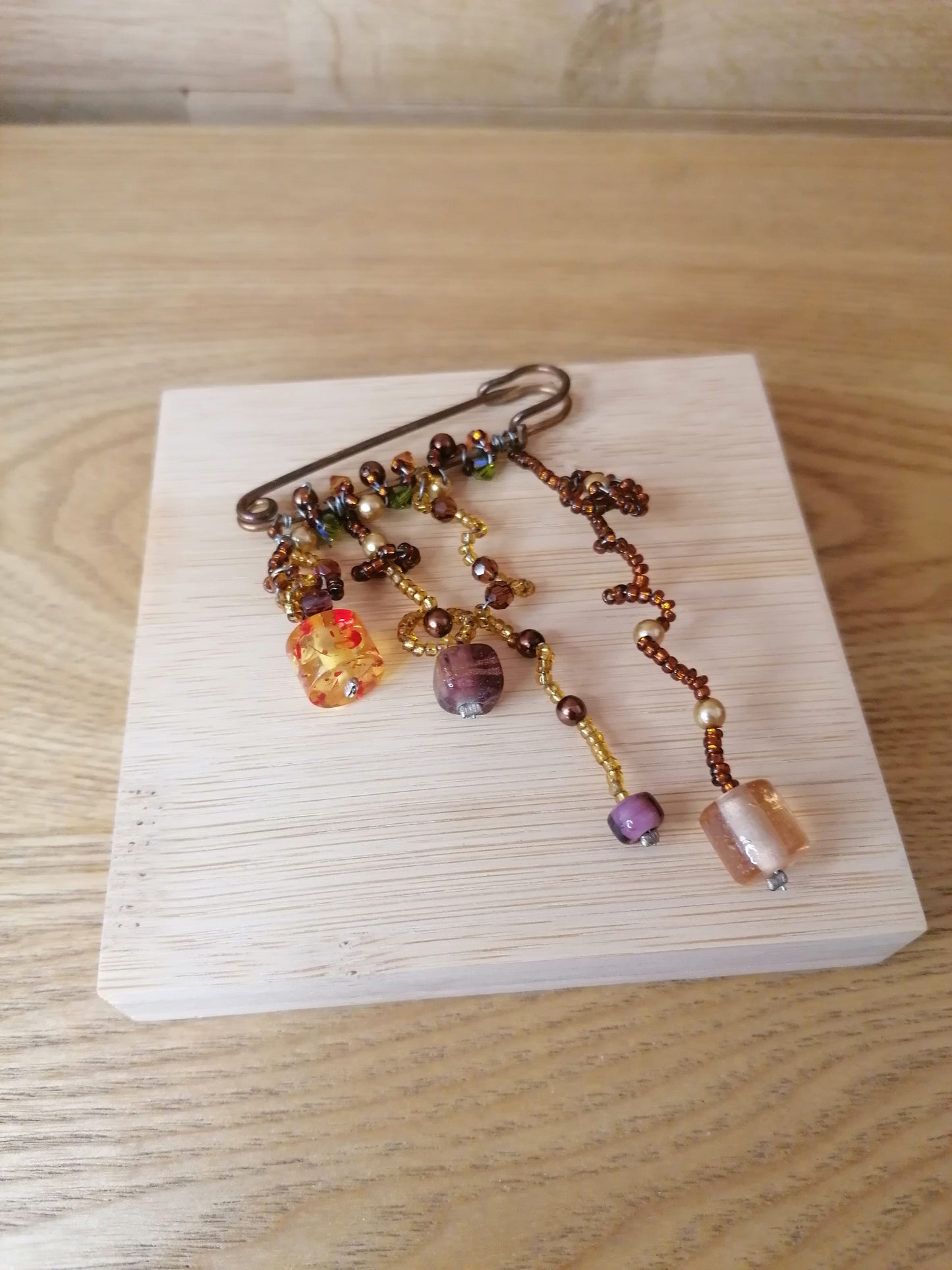 Broche avec perles Swarovski et Murano "Edition unique"