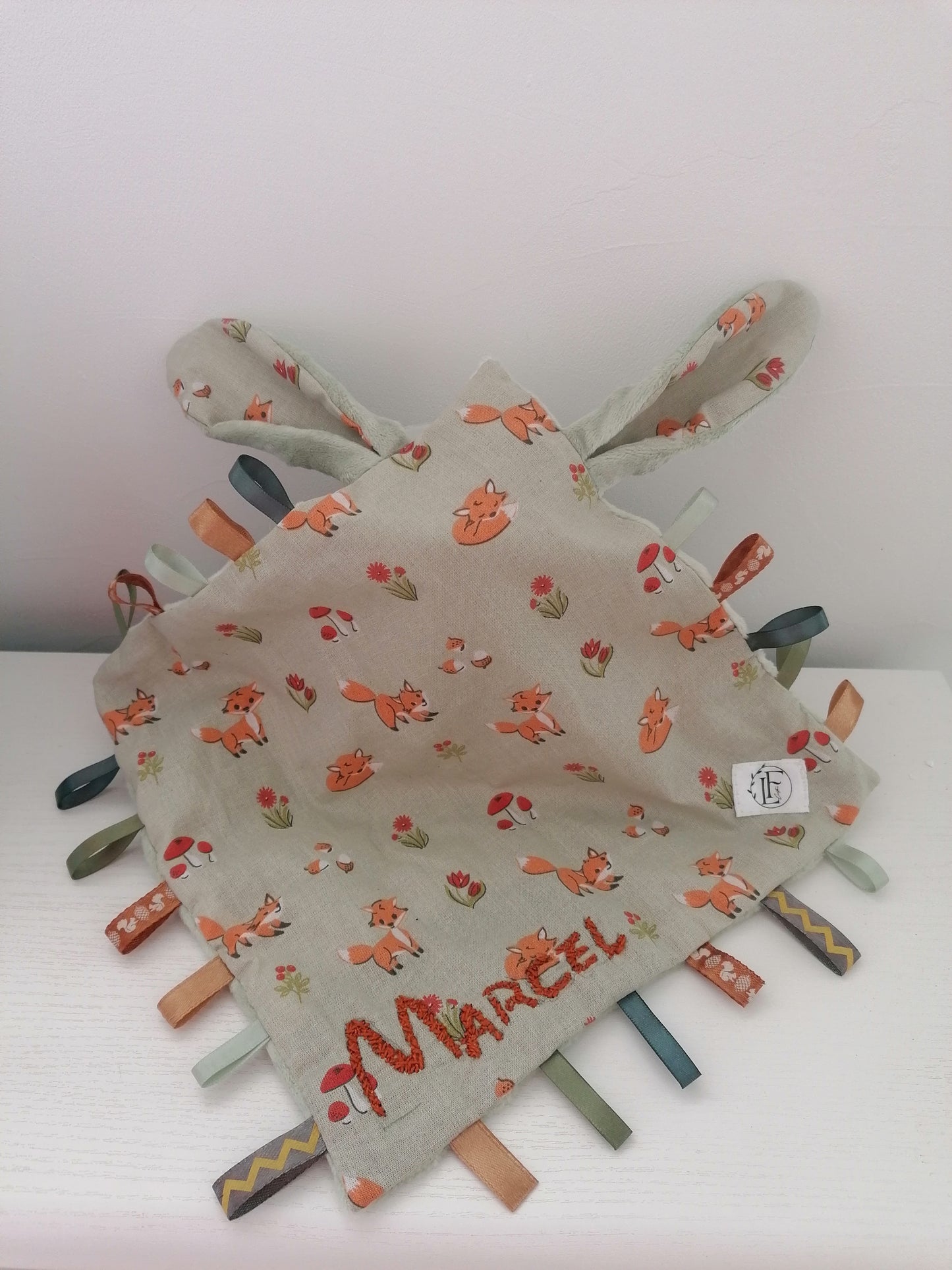 Doudou lapin Prénom brodé enfants