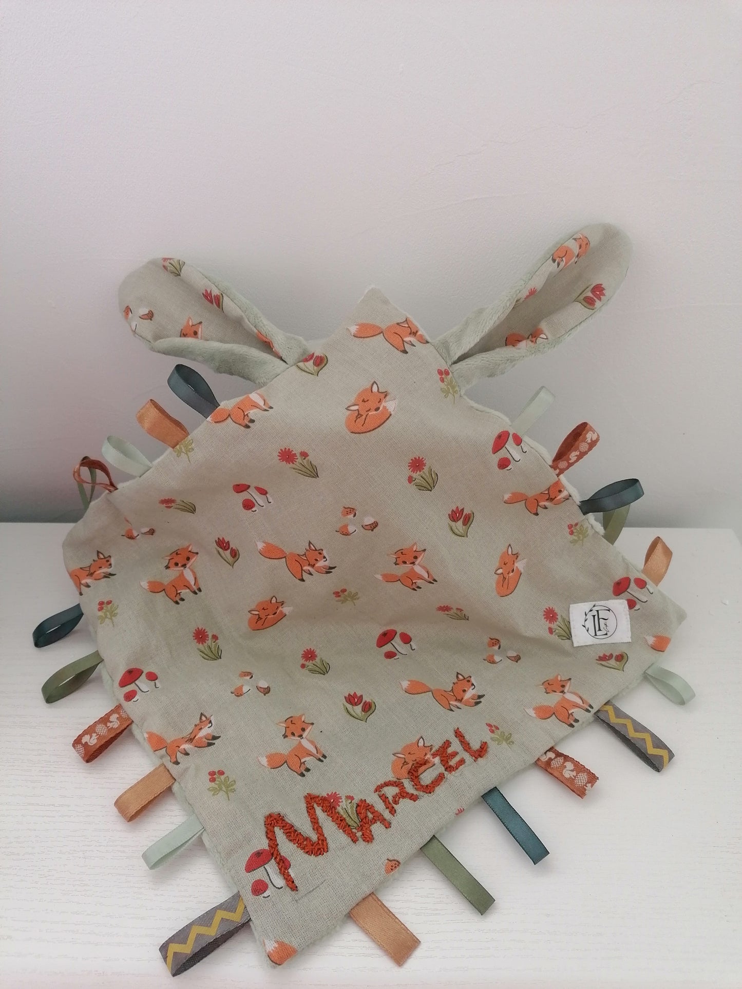 Doudou lapin Prénom brodé enfants