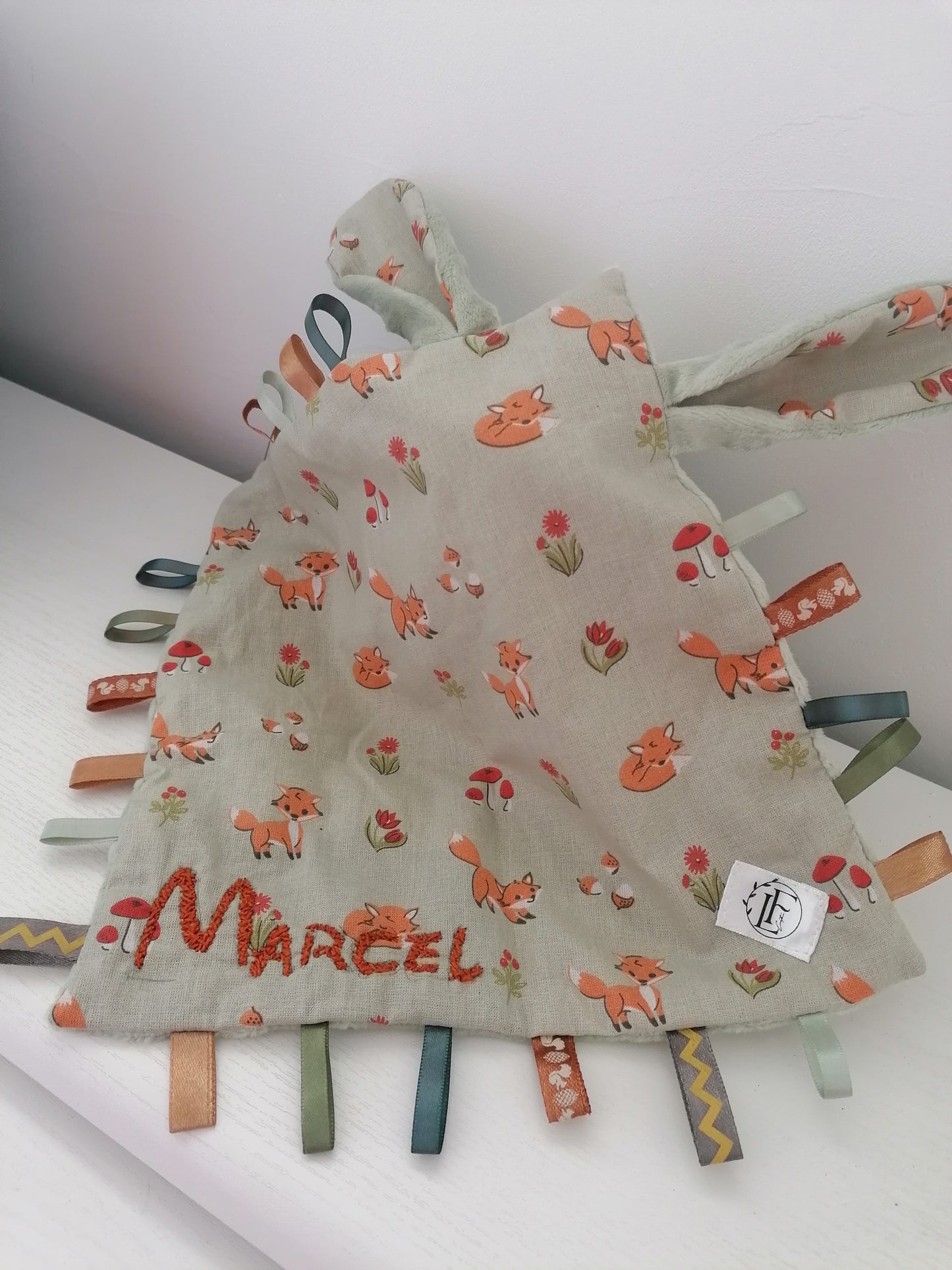 Doudou lapin Prénom brodé enfants